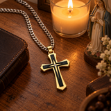 Modern Two-Tone Cross Necklace – A Bold Daily Reminder of Faith