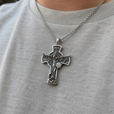 New titanium steel/S925K silver Archangel St. Michael necklace