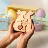 Personalized Wooden Bunny Family Puzzle | Family Keepsake