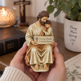 Saint Joseph & Child Jesus Resin Figurine – Strong Hands, Faithful Heart Christian Home Decor