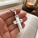 3D Interlocking Stainless Steel Cross Necklace