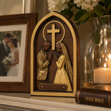 Hand-Carved Beechwood Christian Marriage Prayer Plaque – Personalized Wedding & Anniversary Gift