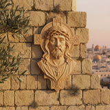 Jesus Christ Wood Carving: Crown of Thorns and Cruciform Halo | Sacred Home Blessing