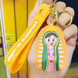 Cartoon Jesus Our Lady Silicone Keychain Backpack Small Pendant Gift