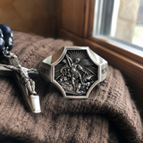 Saint Michael Archangel Protection Ring – S925K Sterling Silver Christian Faith Ring
