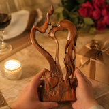 Hand-Carved Christian Love Sculpture – Wooden Couple Statue for Wedding & Anniversary Gift