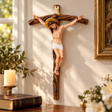 Jesus Christ Crucifix Wall Decor – Sacred Christian Cross for Home Prayer, Church & Faith Gifts