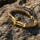 Minimalist Double‑Row Chain Bar Stainless Steel Bracelet