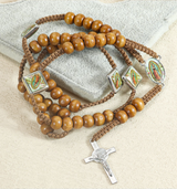 Handwoven Wooden Rosary Necklace – A Timeless Prayer in Every Bead