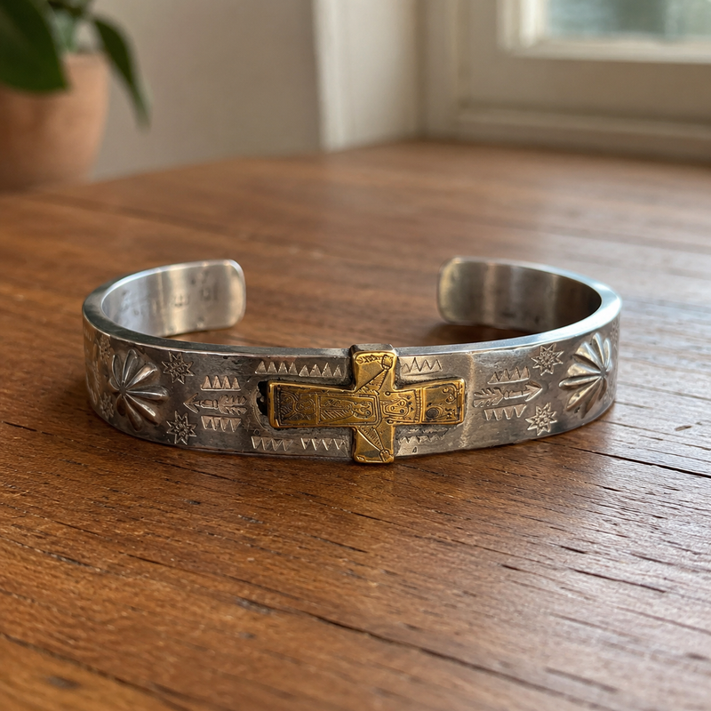 Retro Cross Bracelet displayed as a meaningful Christian gift