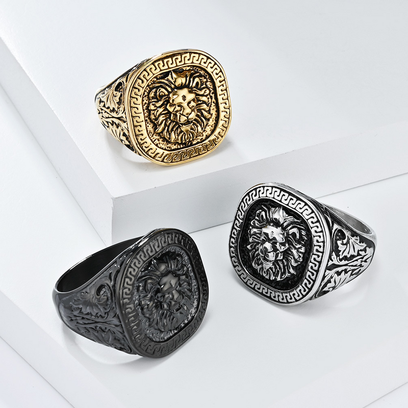 Men's Lion Stamp Ring