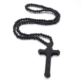 8mm Wooden Bead Rosary Necklace | Catholic Devotional Jewelry