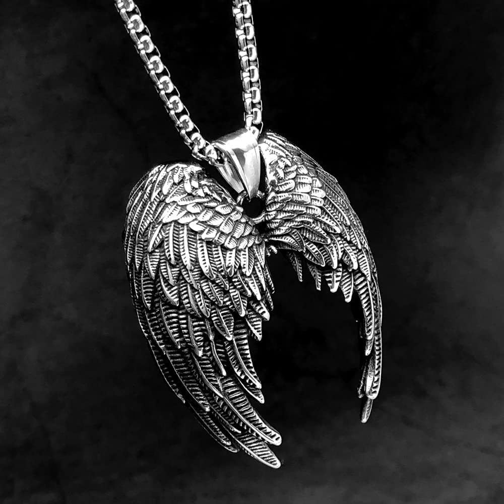 Vintage Stainless Steel Angel Wings Pendant BGCOPPER
