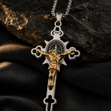 St. Benedict Exorcism Cross Necklace - Bless you and your family
