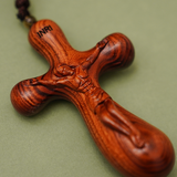 Bgcopper Rosewood Crucifix of Jesus' Passion (Necklace & Car Charm Options)