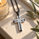 Layered Cross Necklace – Titanium Steel Christian Pendant