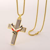 Wings of Faith Cross Necklace – Courage, Devotion & Patriotism