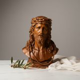 Boxwood Jesus Crown with Thorns Half-Length Desktop Ornament
