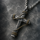 Hand-Wrapped Antique Copper Cross Necklace – Christian Faith Pendant