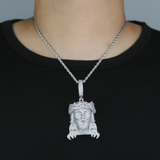 Crucifixion Crown of Thorns Zirconia Men's Hip Hop Pendant Necklace
