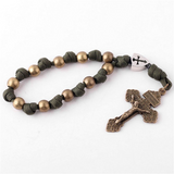 Crucifix Necklace Hand Woven Rope Car Pendant Rosary Strings