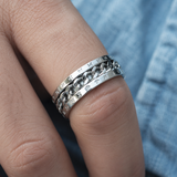 Men’s Faith Spinner Chain Ring – 8mm Titanium Steel Rotating Christian Band