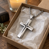 Starburst Cross Necklace – Silver Christian Pendant