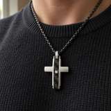 Modern Carbon Fiber Cross Necklace – A Bold Symbol of Faith & Strength