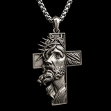 S925 Sterling Silver Jesus Crown of Thorns Cross Pendant – Christian Faith Necklace