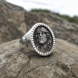 Jesus Crown of Thorns Signet Ring – Christian Faith Cross Ring