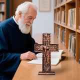 BGCOPPER Savior Jesus Cross - Carved from Natural Wood