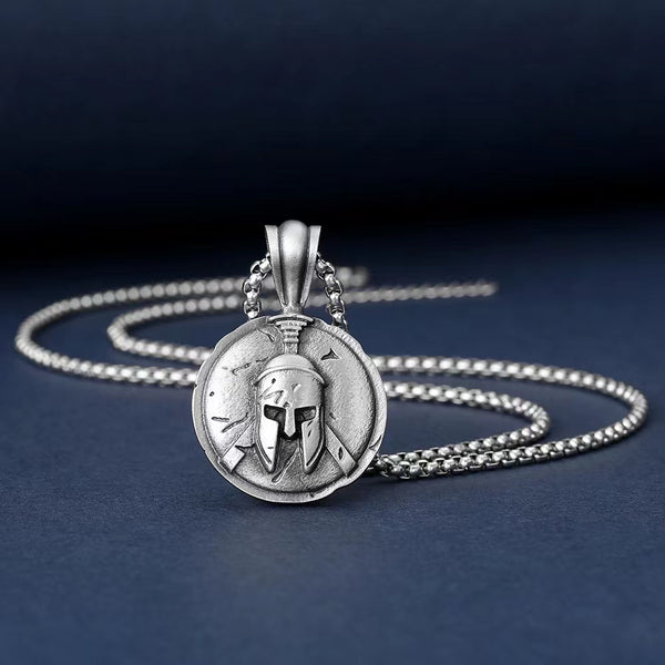 Epic Spartan Shield Pure Tin Necklace