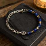 Boho Natural Stone Compass Beaded Bracelet