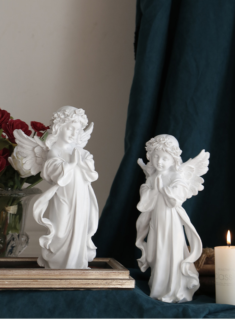 Little angel statue mini angel sculpture statue indoor and outdoor home garden decoration vintage decorative gifts