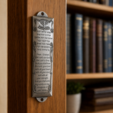 Vintage Doorpost Scripture Case with Deuteronomy 6:4–9 Scroll – Alloy Home Blessing Plaque