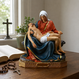 Resin Pietà Statue – Virgin Mary Holding Jesus Christian Home Decor