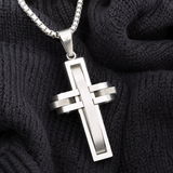 3D Interlocking Stainless Steel Cross Necklace