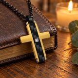 Modern Carbon Fiber Cross Necklace – A Bold Symbol of Faith & Strength