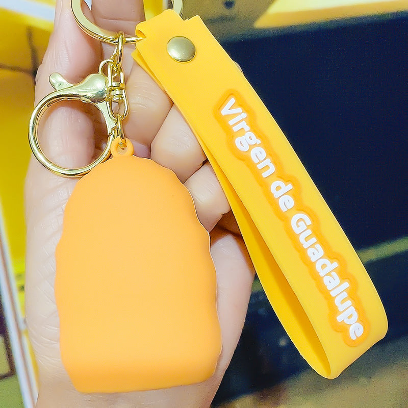 Cartoon Jesus Our Lady Silicone Keychain Backpack Small Pendant Gift