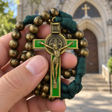 Catholic St. Benedict Rosary Necklace with Crucifix