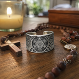 Archangel Metatron Life Angel Seal Adjustable Ring Solomon Kabbalah Amulet