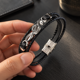 Men's Treble Clef Leather Bracelet – Stainless Steel Music Note Jewelry, A Meaningful Gift for Music Lovers
