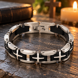 Men's Stainless Steel Cross Bracelet – Christian Faith Jewelry | Silver & Gold-Tone Options