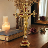 Hand-Painted Metal Jesus Christ Crucifix: Sacred Home Decor