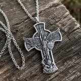 New titanium steel/S925K silver Archangel St. Michael necklace