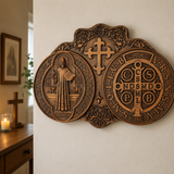 St. Benedict's Exorcism Medal Christian Exorcism Plaque - Wall Decor