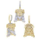 Crucifixion Crown of Thorns Zirconia Men's Hip Hop Pendant Necklace