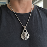 Men’s 3D Lion Head Shield Stainless Steel Vintage Necklace