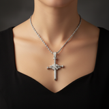 Iced Nail Cross Pendant Necklace – Faith, Strength & Dazzling Luxury