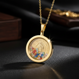 Our Lady of Guadalupe Gold Stainless Steel Locket Necklace – Faith, Blessing & Sparkle for daily faith wear and Christian gifting